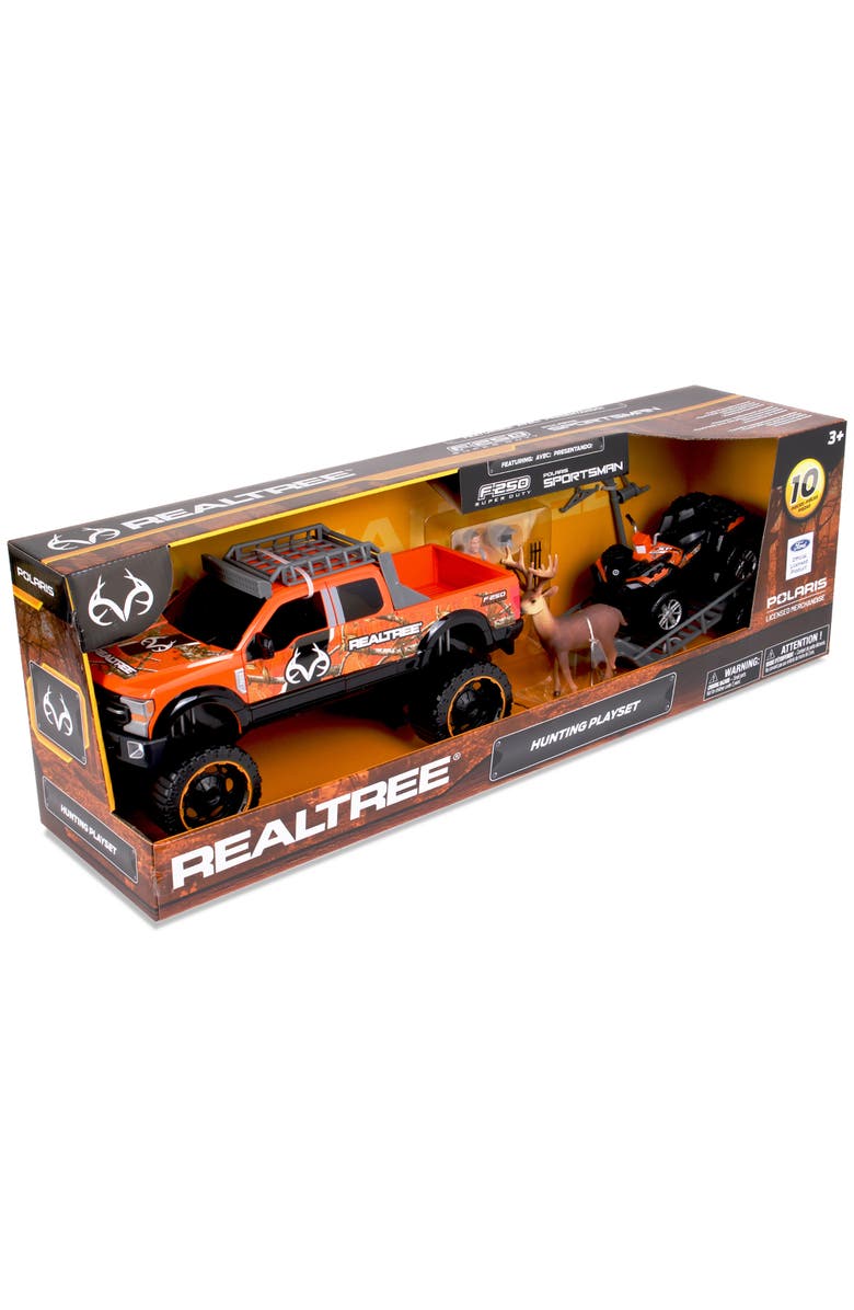 REALTREE 10Pc Hunting Playset Ford F250 W/ Buck 118 Scale, Set W/ Hunter, Alternate, color, 