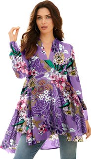 Roaman's Hand Crinkled Fit And Flare Tunic