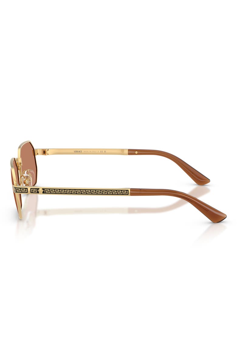 Versace 54mm Rectangular Sunglasses, Alternate, color, Gold / Brown