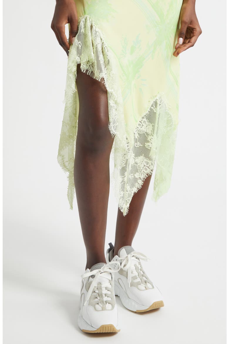 Asymmetric Crepe Midi Skirt, Alternate, color, LEMON PICNIC
