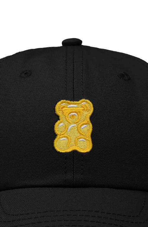 Dalix Yellow Gummy Embroidered Dad Cap In Black