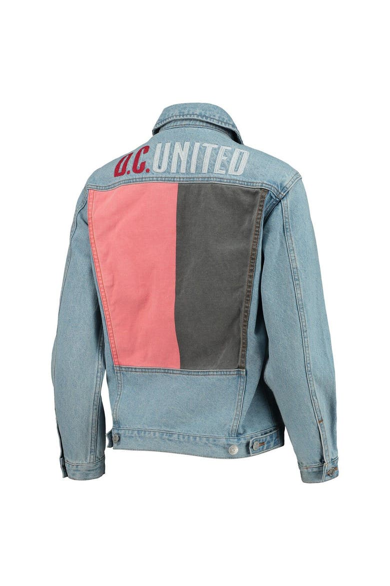 Women's The Wild Collective Blue D.C. United Print Denim Button-Up Jacket, Alternate, color, Blue