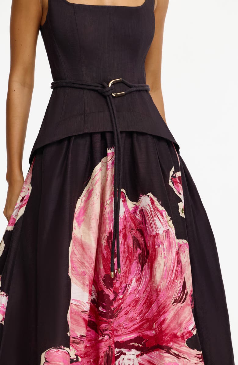 Acler Actonhill Floral Print Cocktail Dress, Alternate, color, Garnet Magnolia