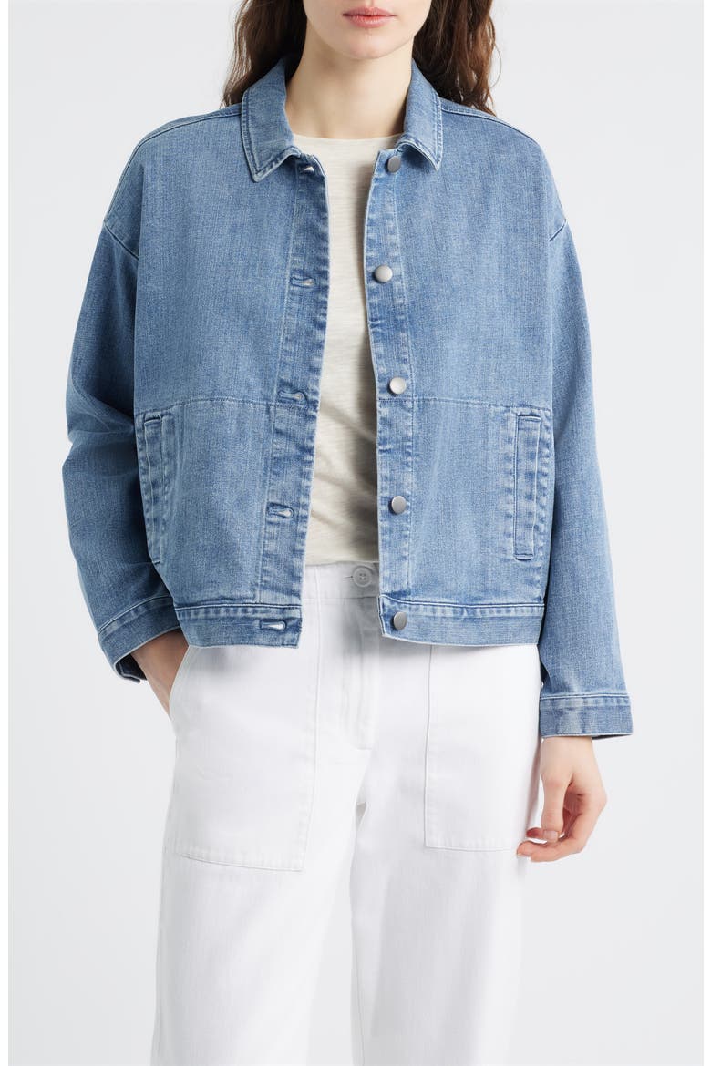 Classic Collar Organic Blend Denim Jacket, Main, color, CLASSIC INDIGO