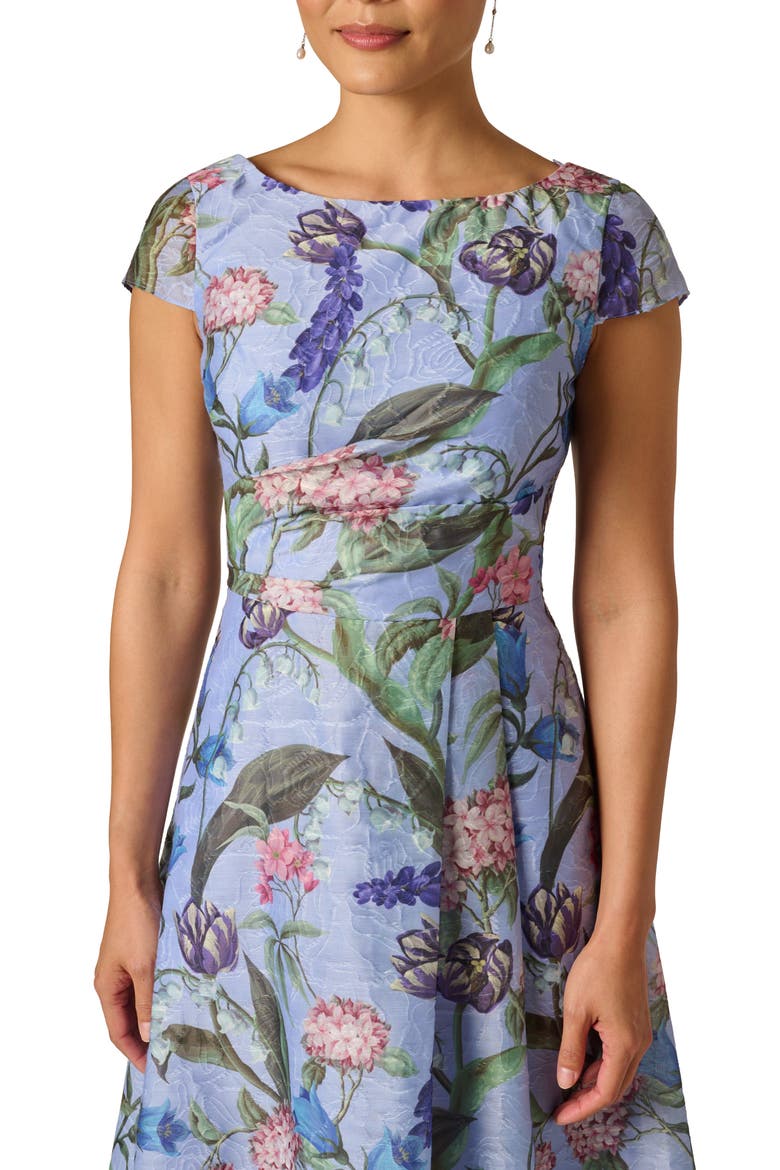 Floral Jacquard Cocktail Dress, Alternate, color, BLUE MULTI