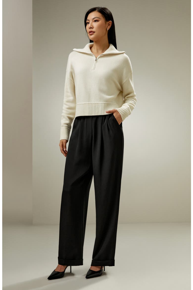 Women's Relaxed Fit Wool-Cashmere Blend Sweater, Alternate, color, White