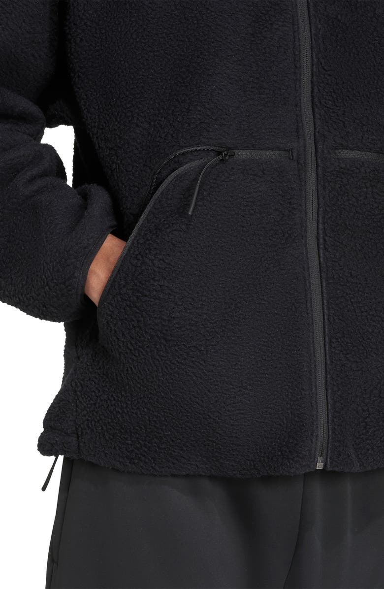 adidas City Tech High Pile Fleece Full Zip Jacket, Alternate, color, Black
