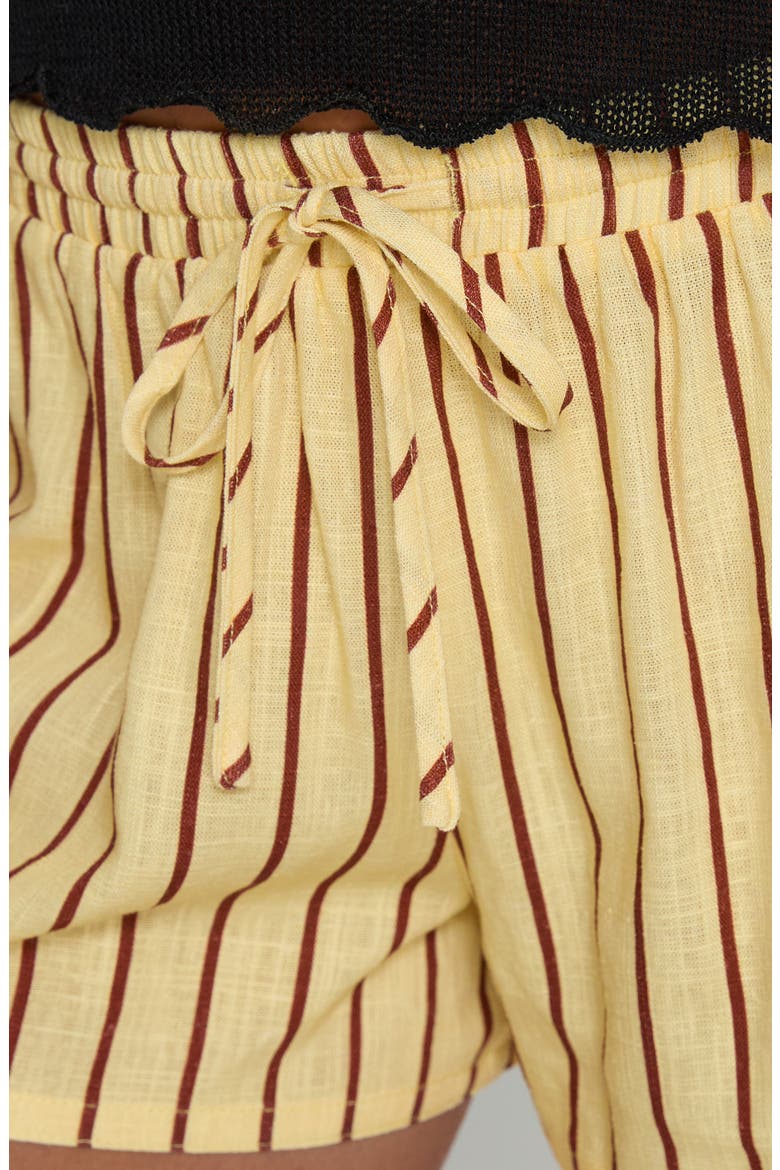 Abigayle Stripe Drawstring Shorts, Alternate, color, YELLOW