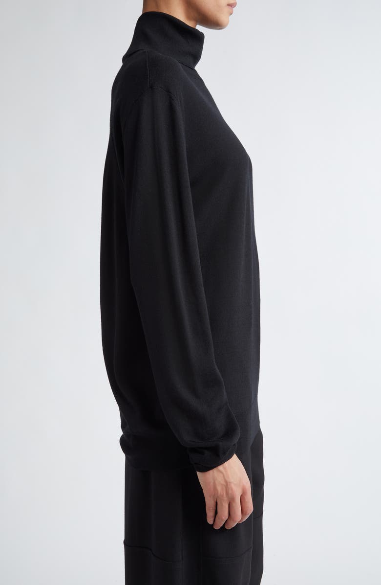 Jil Sander Wool Turtleneck Sweater, Alternate, color, Black
