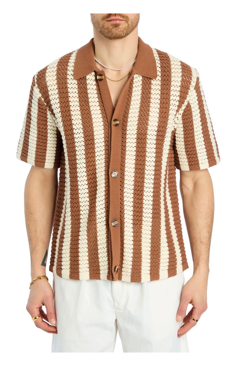 SER.O.YA Maximus Crochet Button Down, Main, color,