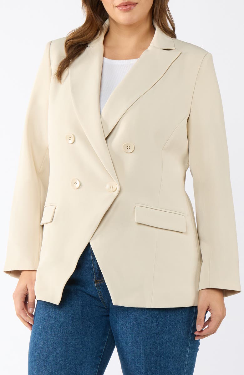 Estelle Sophie Double Breasted Jacket, Main, color, Beige