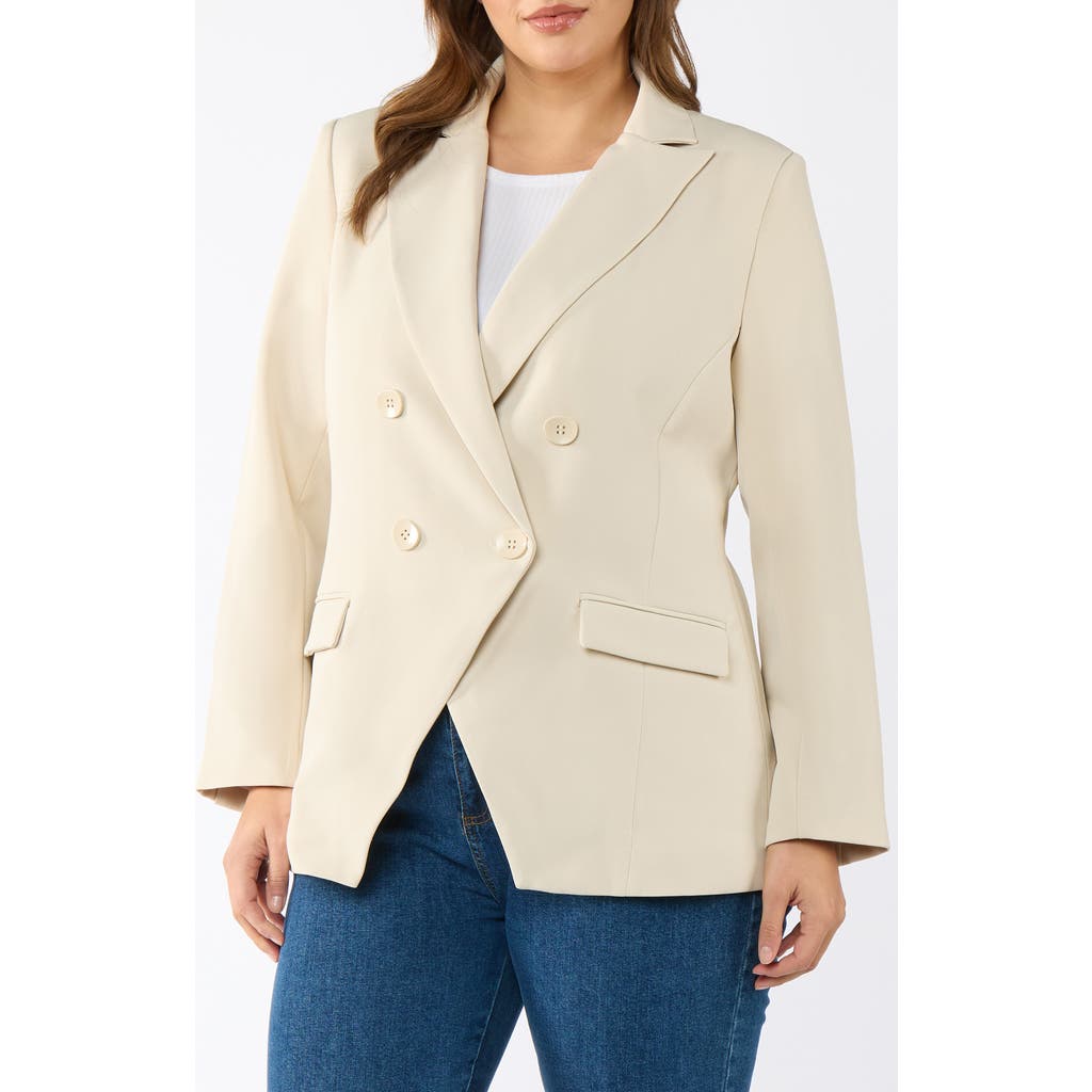 Estelle Sophie Double Breasted Jacket In Neutral
