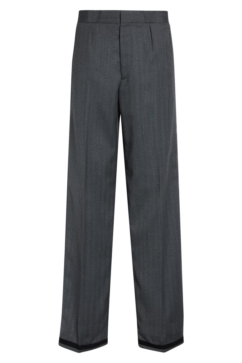 Memory of the Hem Herringbone Straight Leg Pants, Alternate, color, ANTHRACITE