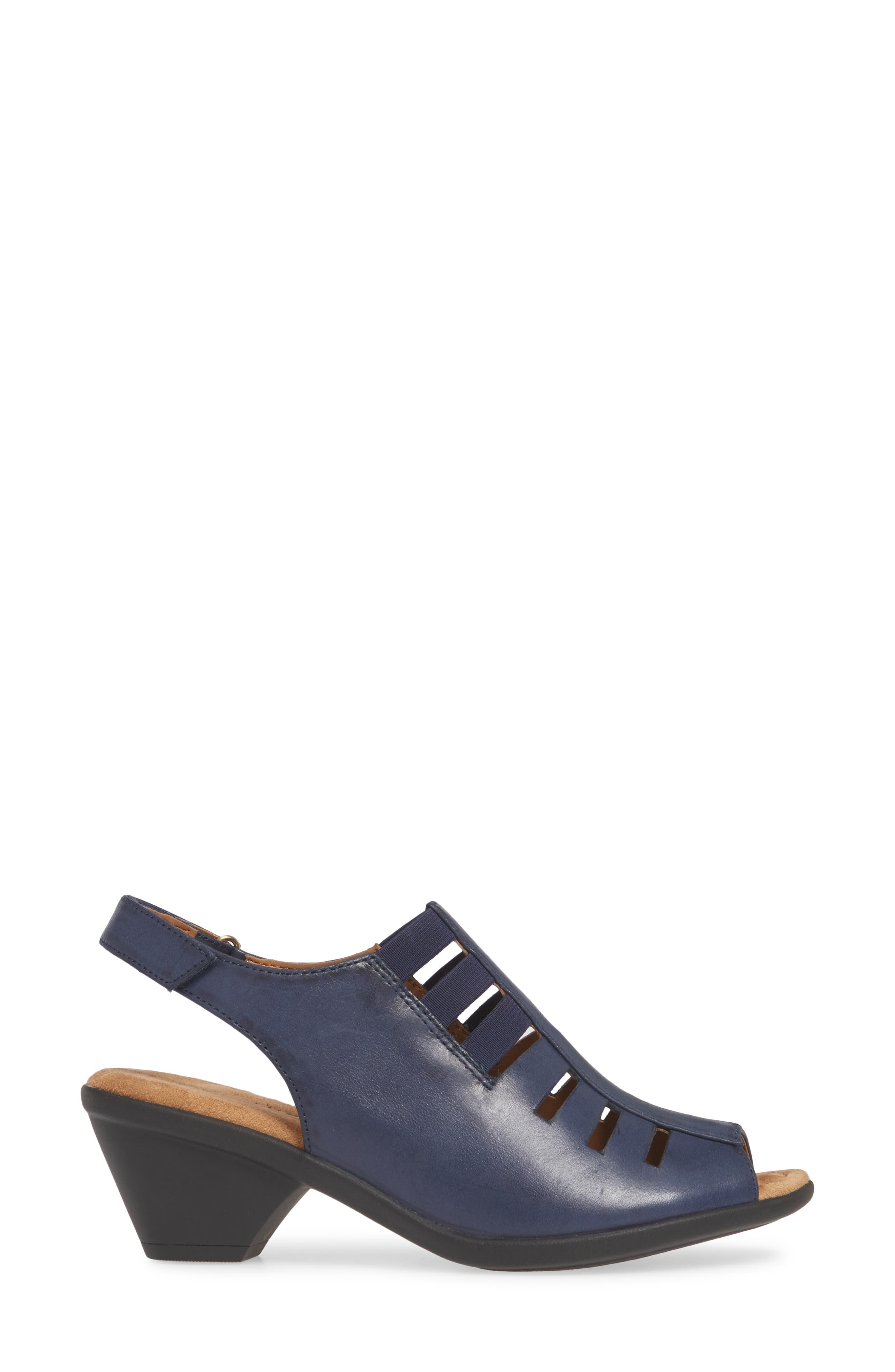 Faye Sandal, Alternate, color, PEACOAT NAVY LEATHER