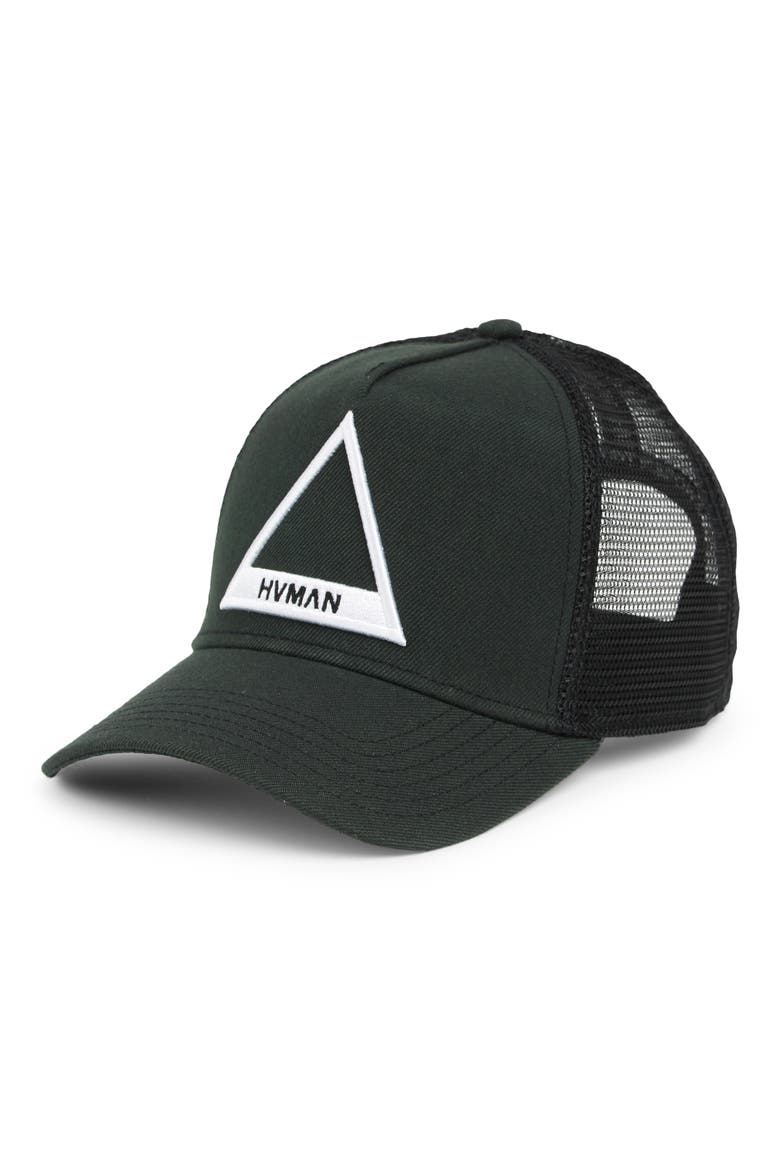 Triangle Mesh Trucker Hat, Main, color, BLACK