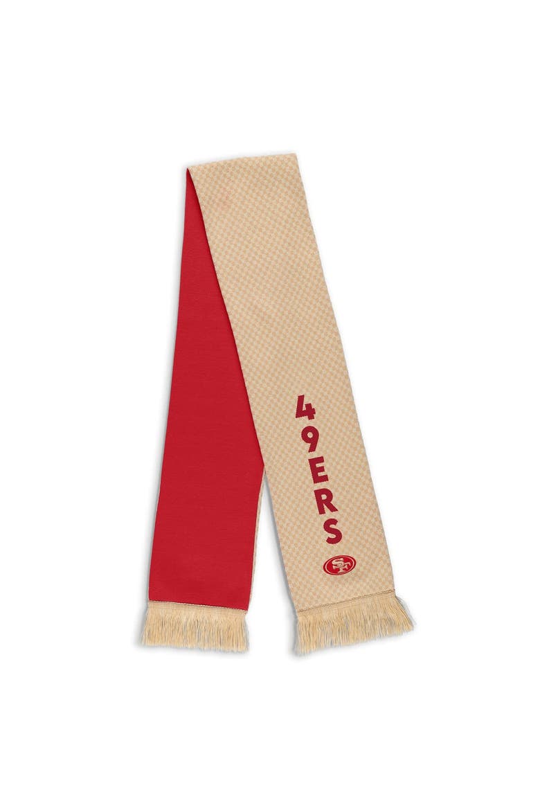Women's WEAR by Erin Andrews San Francisco 49ers Tonal Microcheck Scarf & Glove Set, Alternate, color, Tan