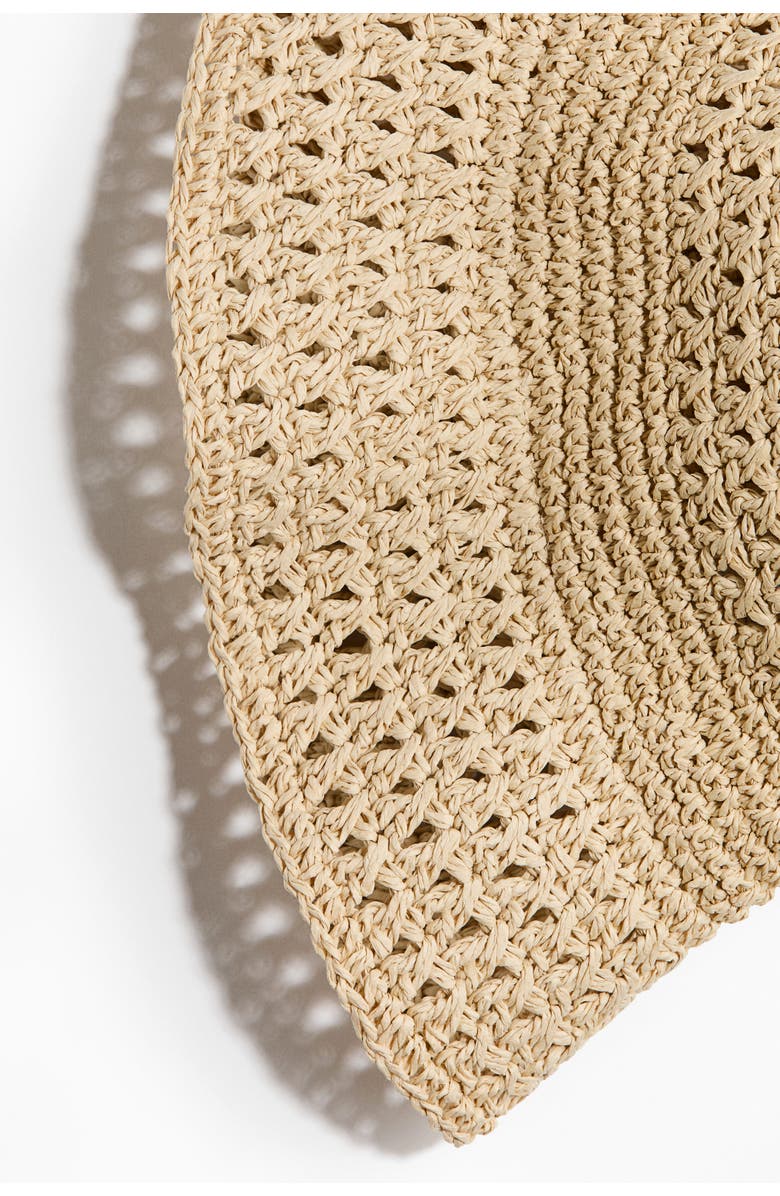 H&M Handmade Straw Bucket Hat, Alternate, color, Beige