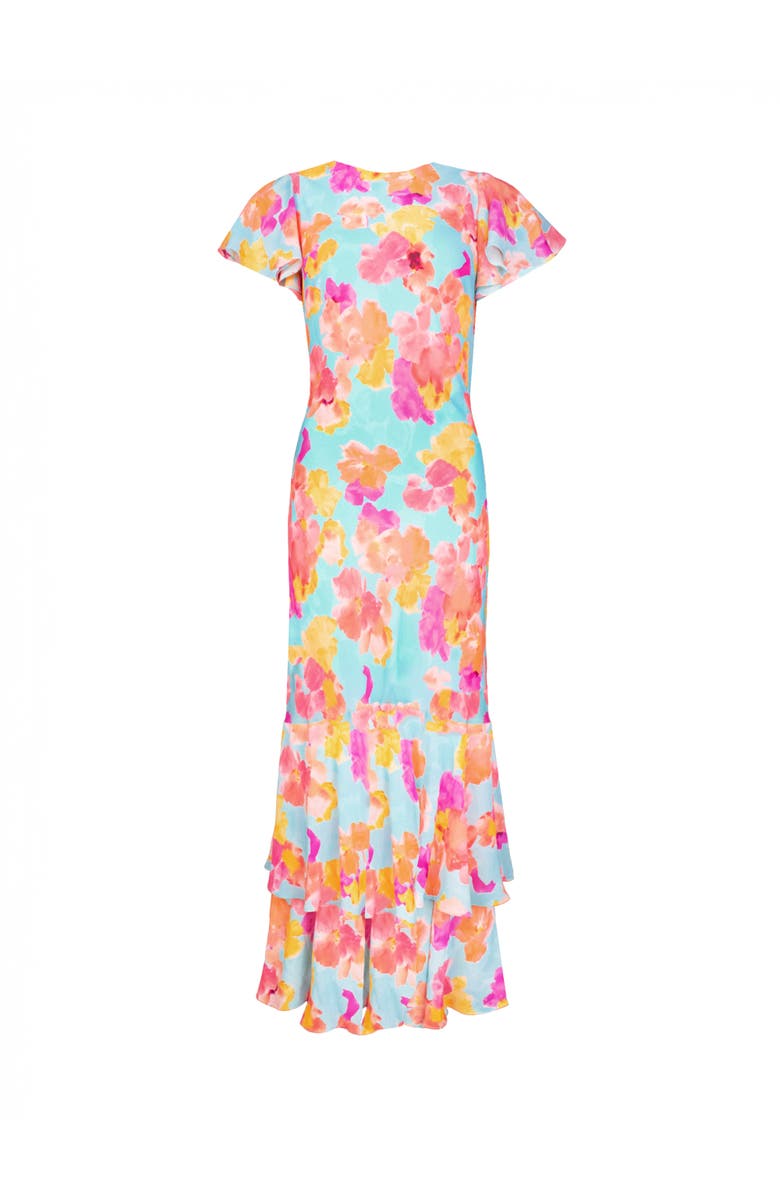 Ro&Zo Hazel Floral Frill Sleeve Dress, Alternate, color,