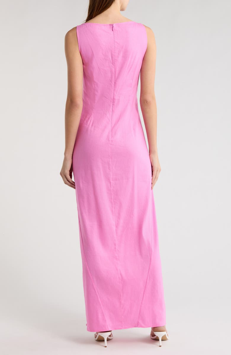 STAUD Costa Linen Blend Maxi Dress, Alternate, color, Orchid