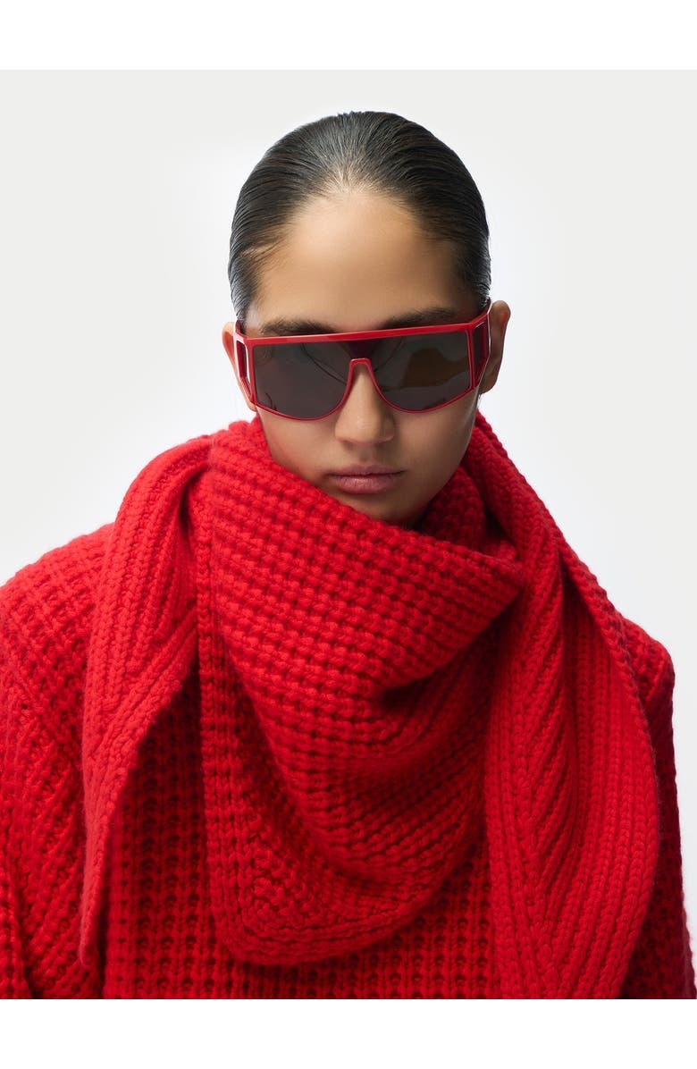 Gobi Cashmere Cashmere Cape Scarf, Alternate, color, Fiery Red