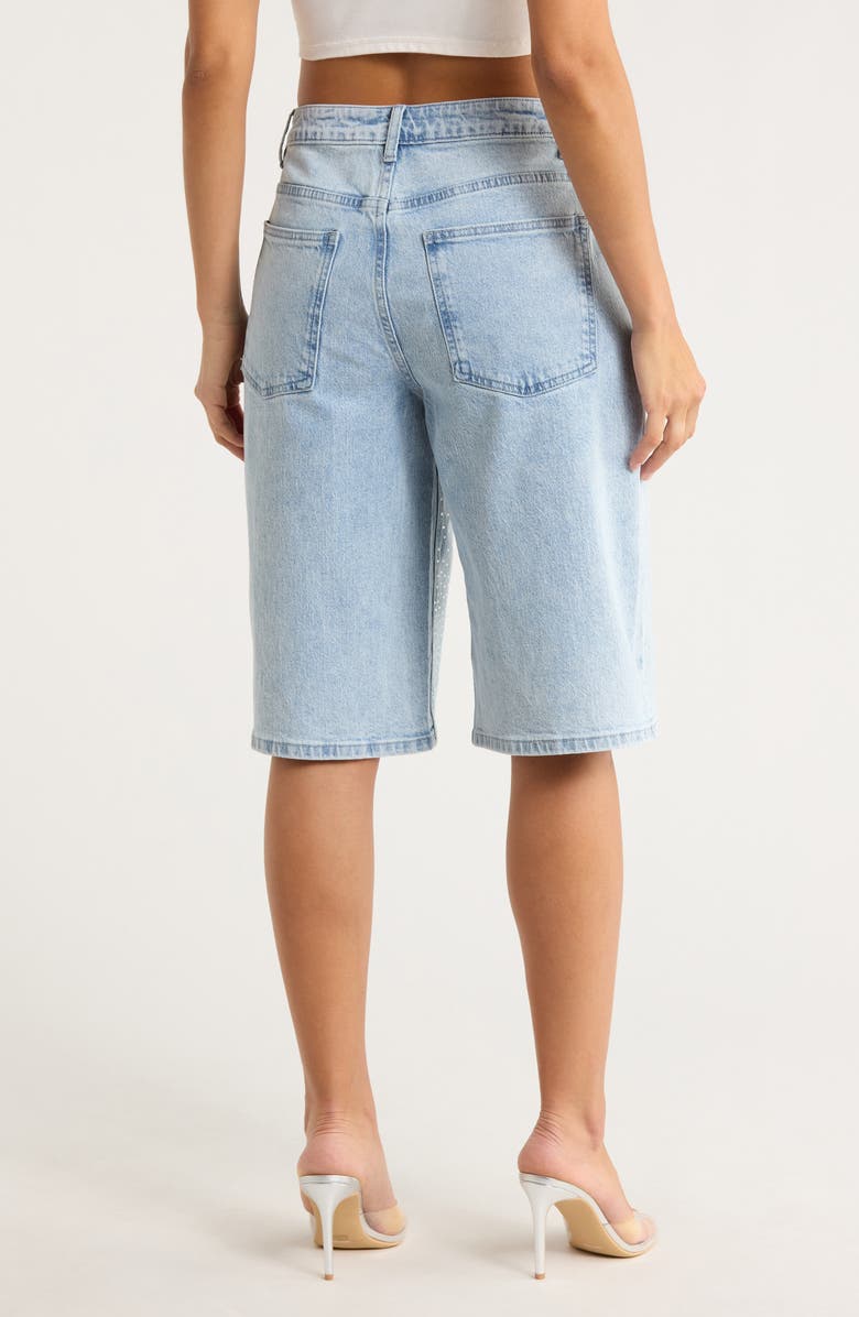 AFRM Low Rise Denim Bermuda Shorts, Alternate, color, Cristal Blue Wash