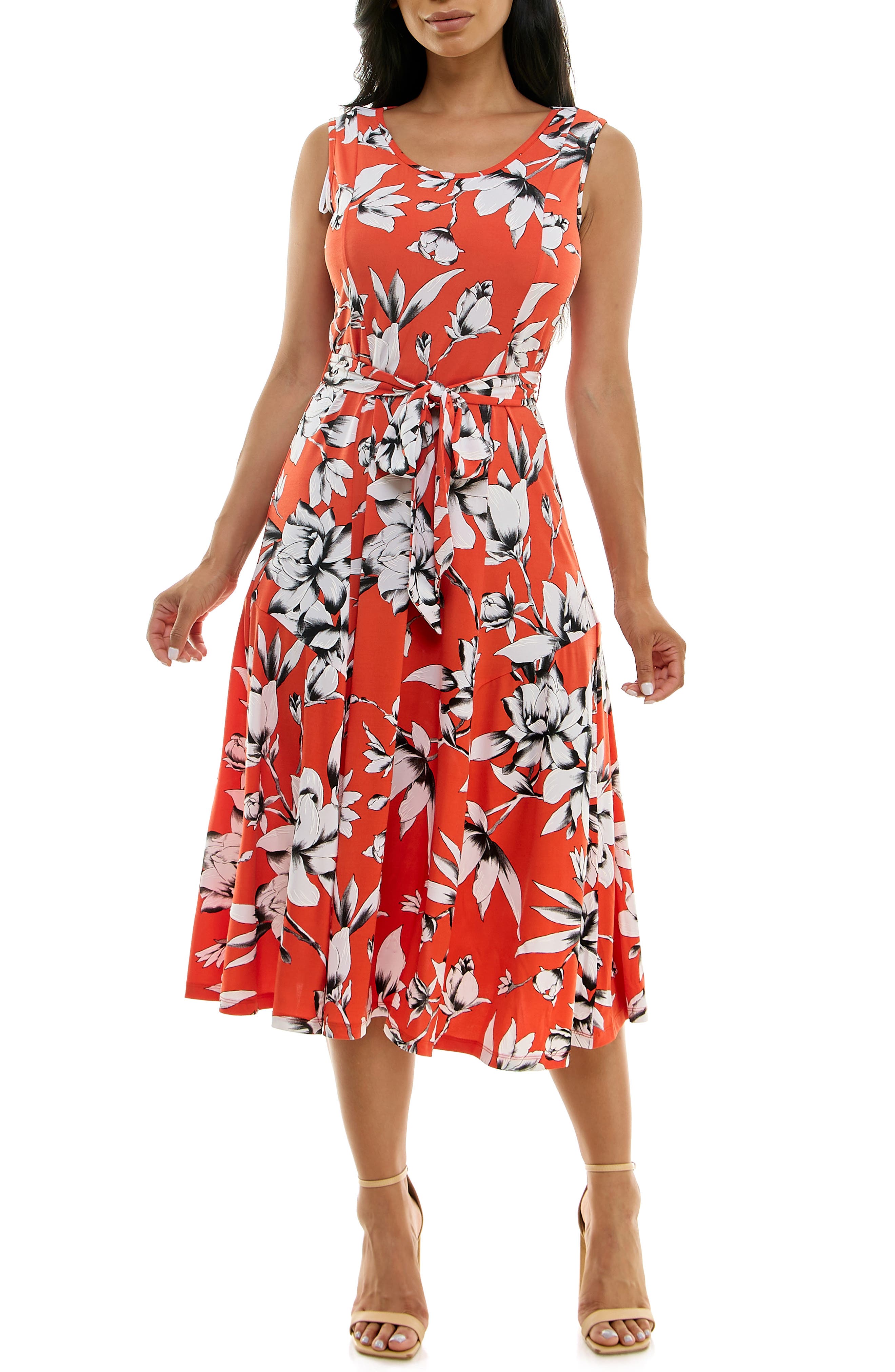 Crewneck Sleeveless Midi Dress
