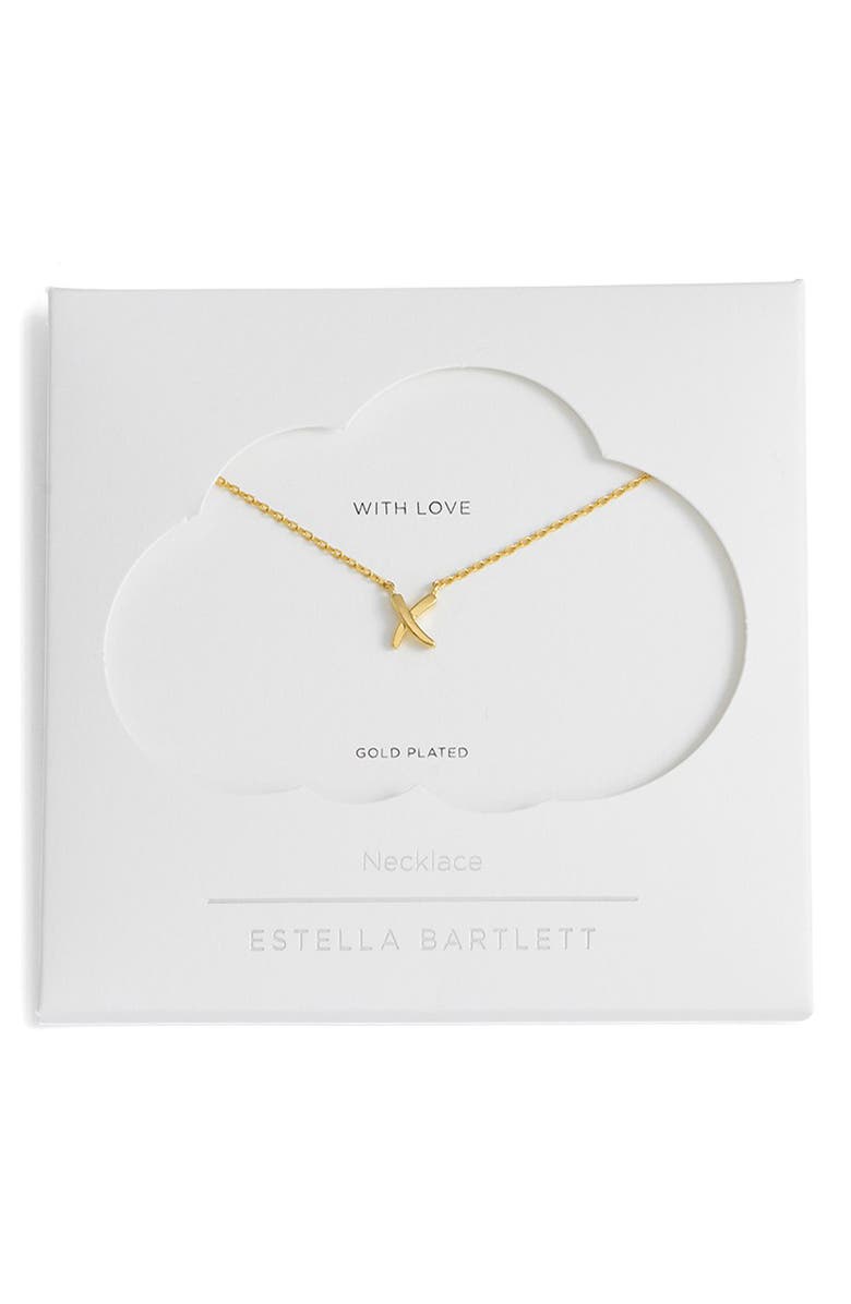 Estella Bartlett Kiss Charm Necklace, Alternate, color, Gold
