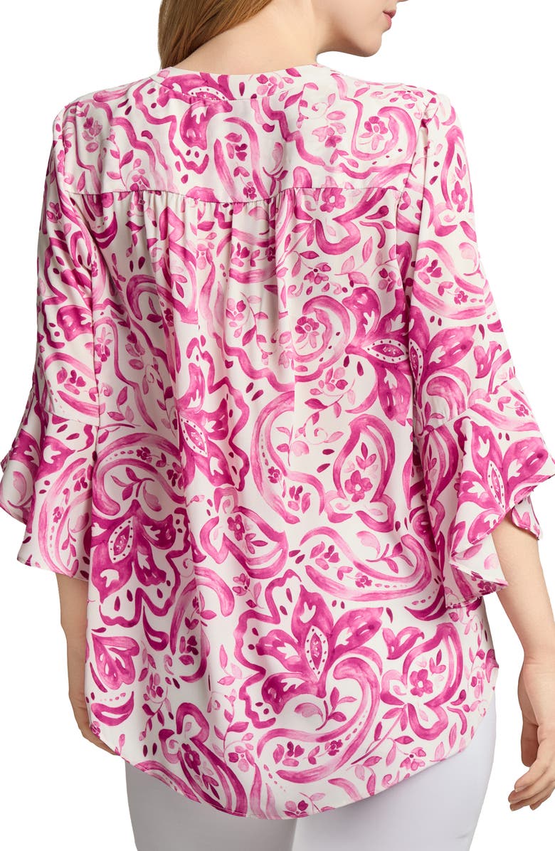 Jones New York Paisley V-Neck Flutter Sleeve Top, Alternate, color, 