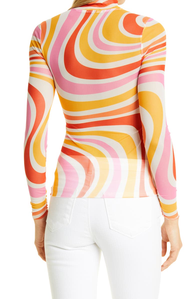 Ted Baker London Sarrahh Swirl Stretch Mesh Turtleneck, Alternate, color, 
