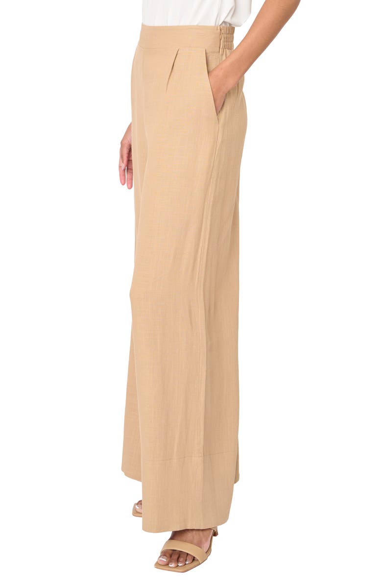 GIBSONLOOK Linen Blend Wide Leg Pants, Alternate, color, Nutshell Brown