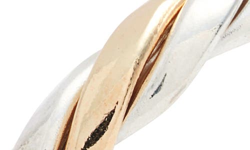 Nashelle Mixed Metal Twist Band Ring In Gold Fill And Sterling Silver