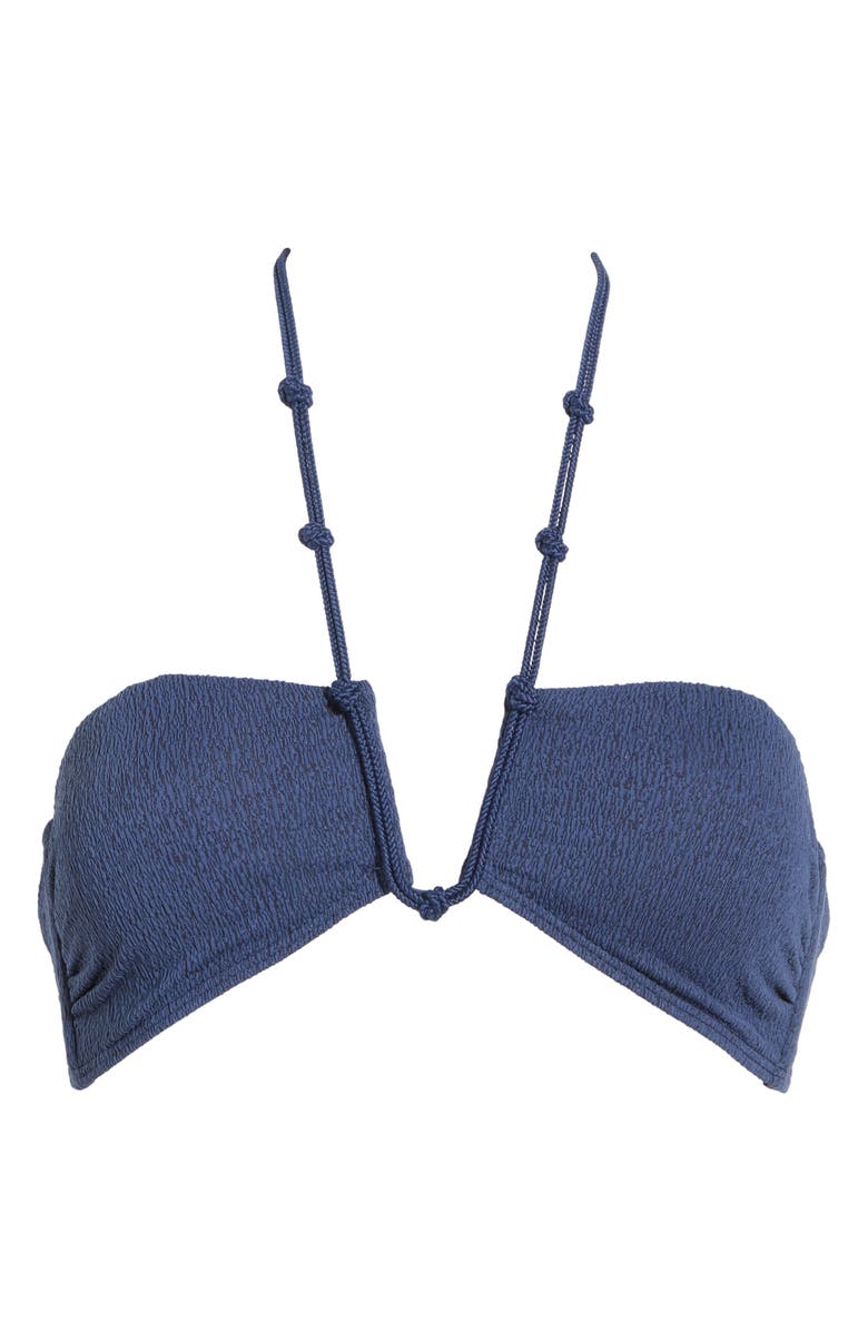 ViX Paula Hermanny Firenze Clea Carol Halter Bikini Top, Alternate, color, Blue