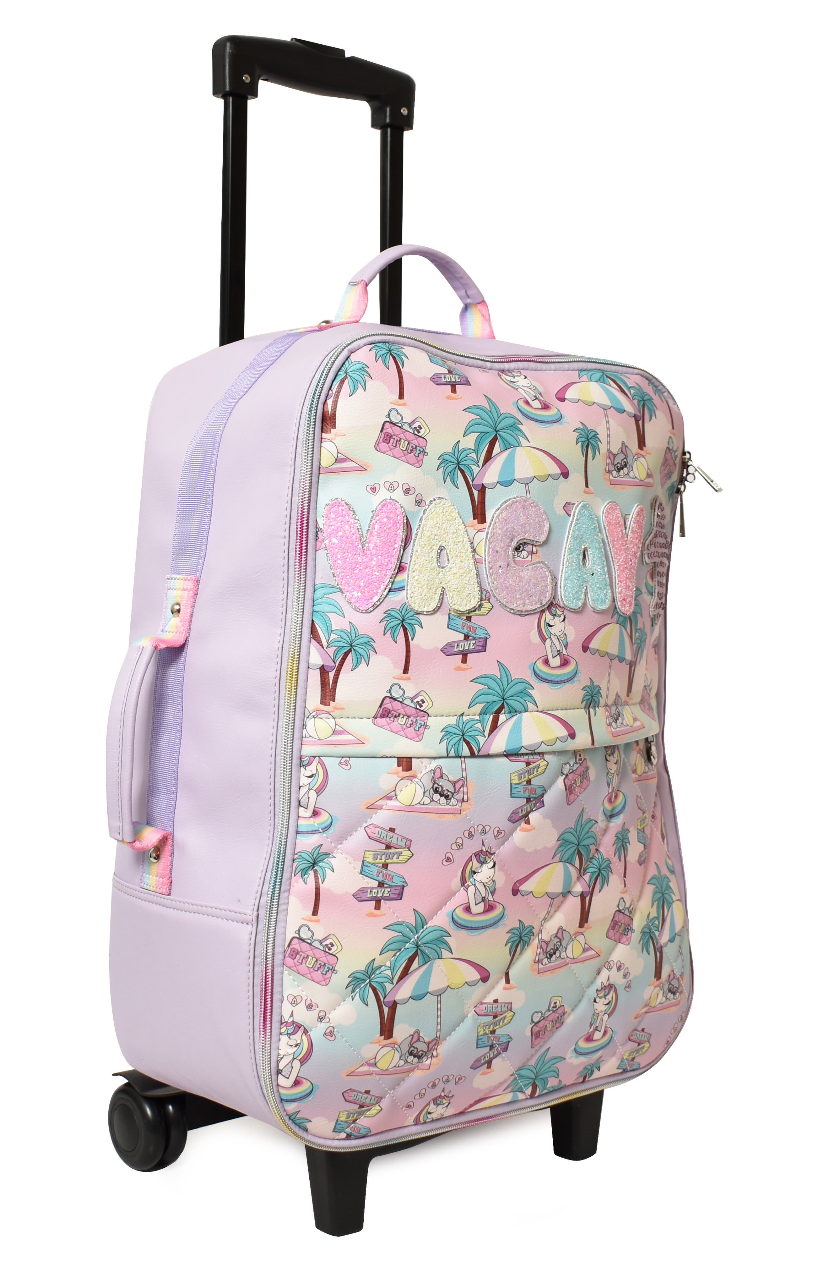 OMG Accessories Kids' Vacay Carry-On Spinner Suitcase, Alternate, color, 