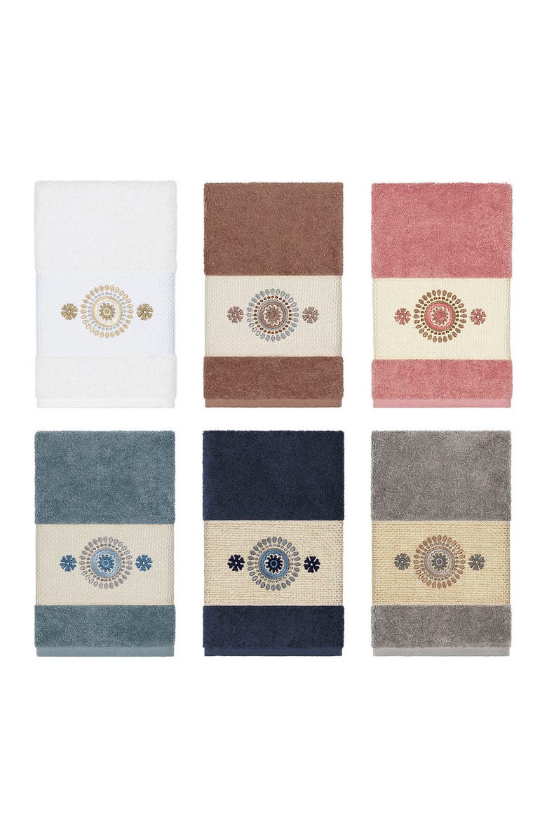 Linum Home Textiles Isabell Embellished Hand Towel - Tea Rose, Alternate, color, Tea Rose