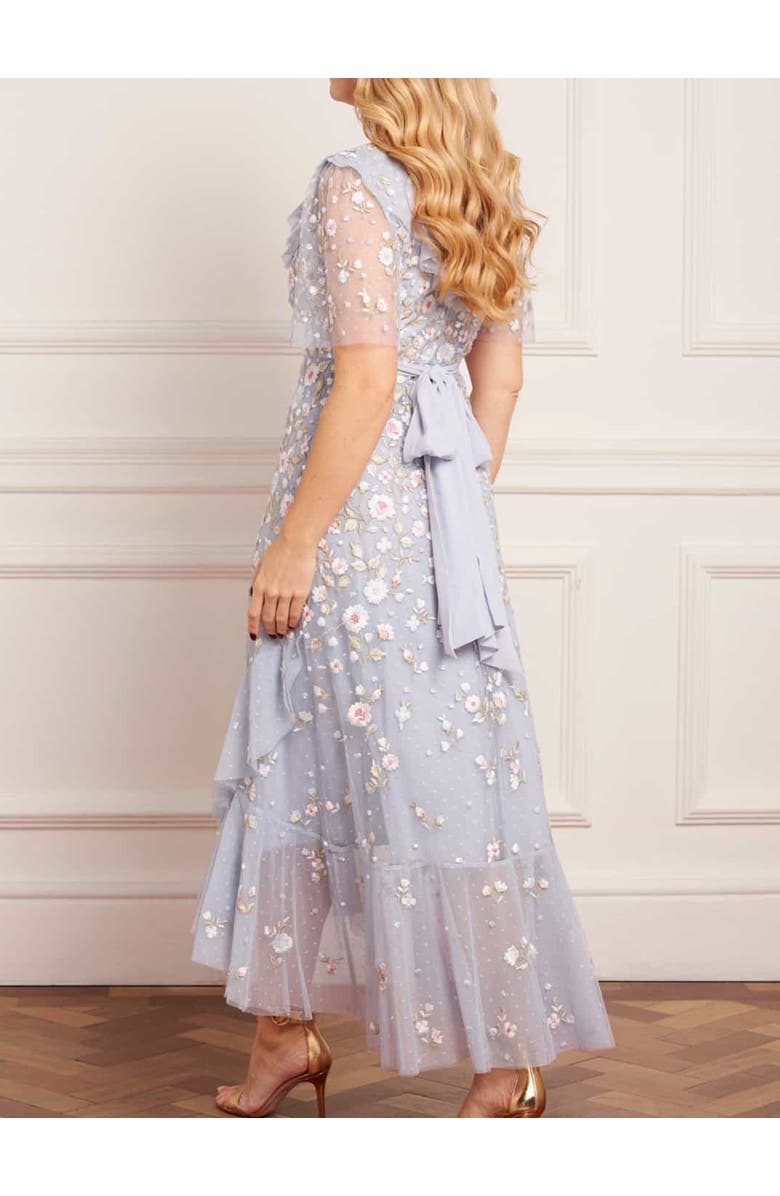 Needle & Thread Ethereal Blooms Frill Ankle Gown, Alternate, color, Skylight/Multi