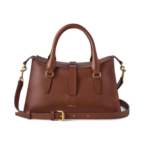 Mulberry Roxanne Brown Small Handbag With Adjustable And Removable Shoulder Strap And Two Front Pockets In Le