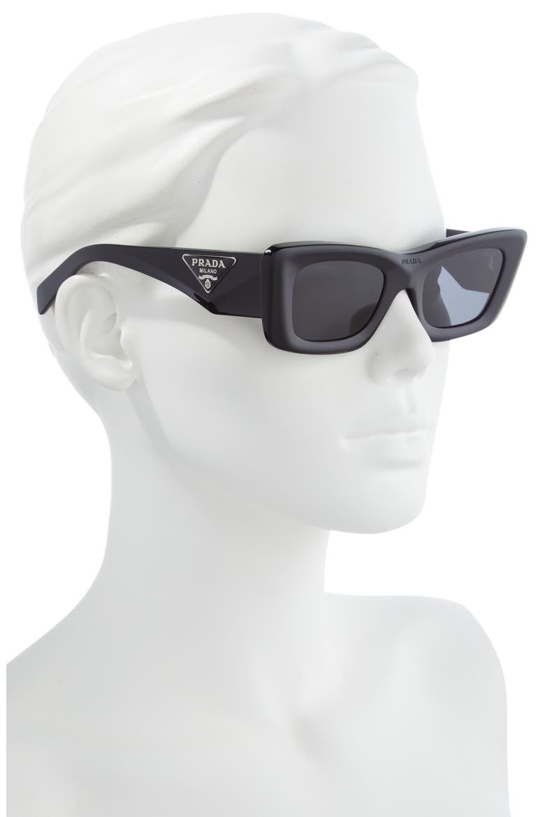 50mm Square Sunglasses, Alternate, color, BLACK