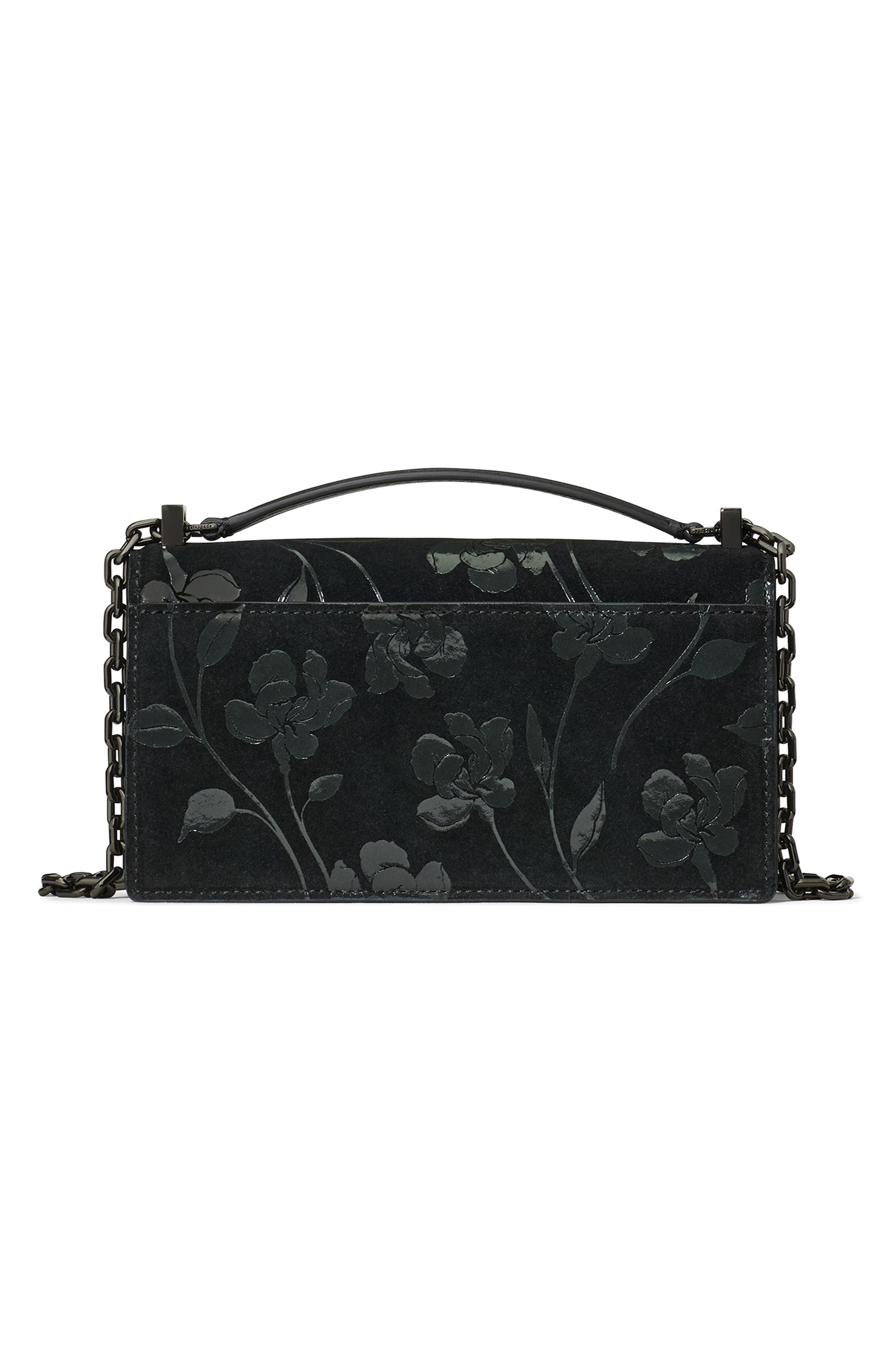 Kate Spade New York deco uptown blooms suede convertible shoulder bag, Alternate, color, 