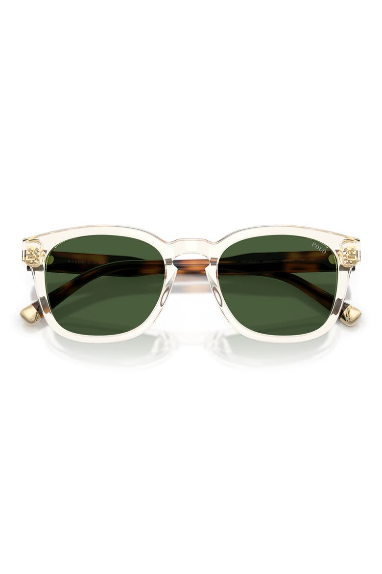 52mm Square Sunglasses, Alternate, color, TRANSPARENT YELLOW / GREEN