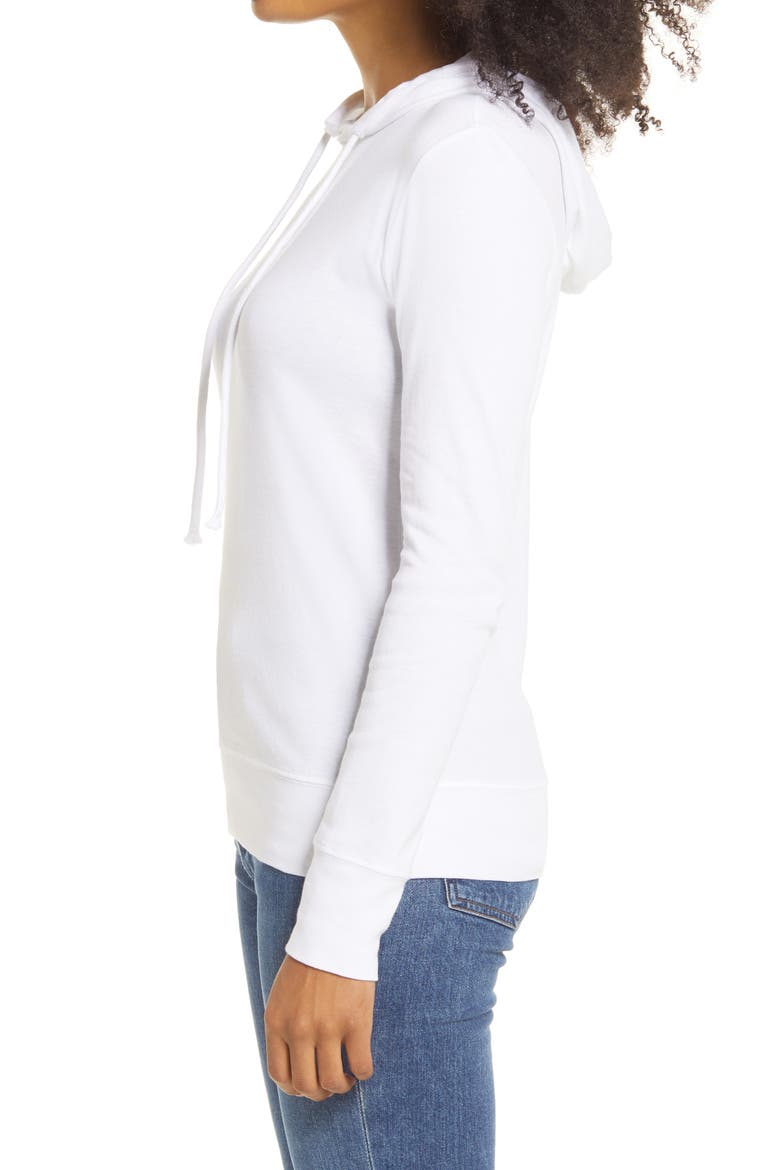 Drawstring Cotton Modal Hoodie, Alternate, color, WHITE