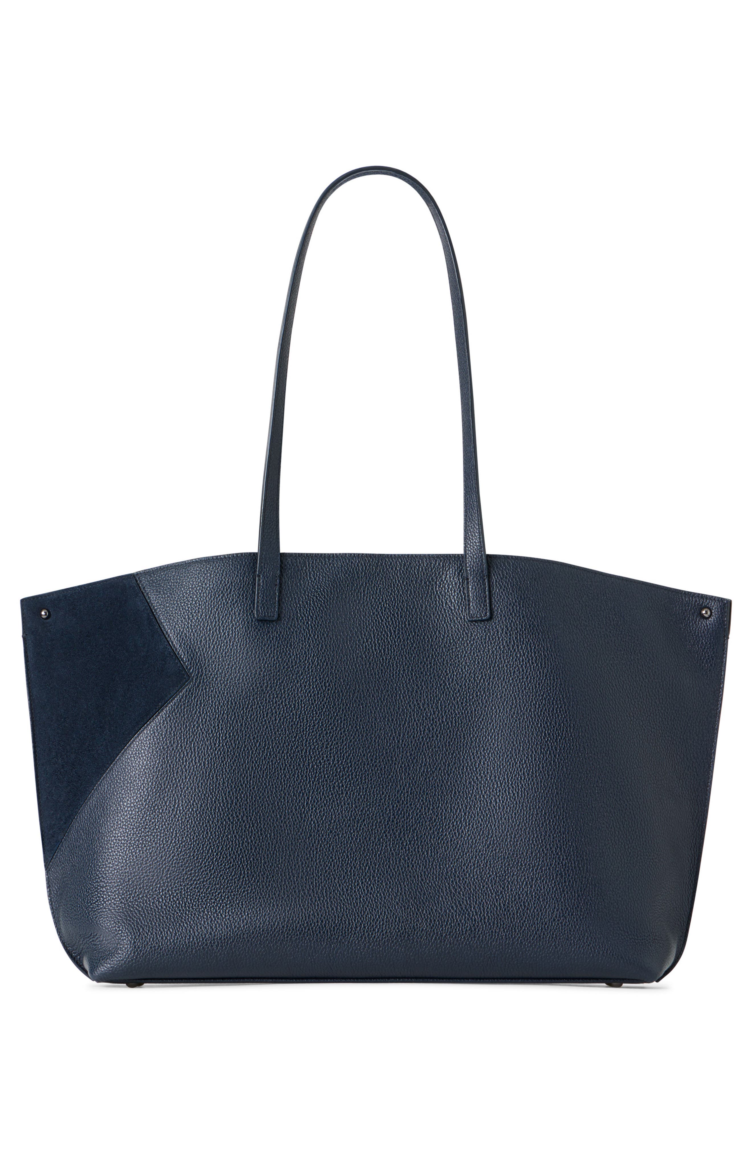 Akris Medium AI Leather 
Suede Convertible Shoulder Tote, Alternate, color, Denim
