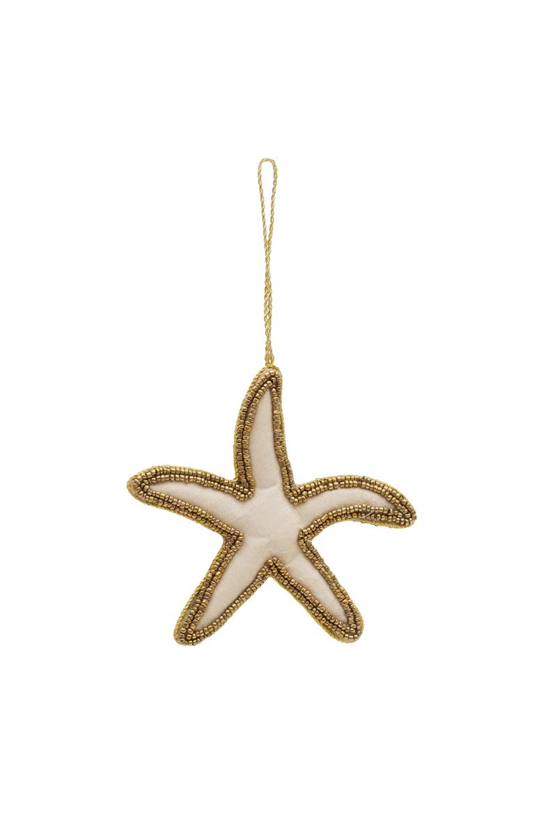 Sea Star Beaded Christmas Tree Ornament, Alternate, color, Gold