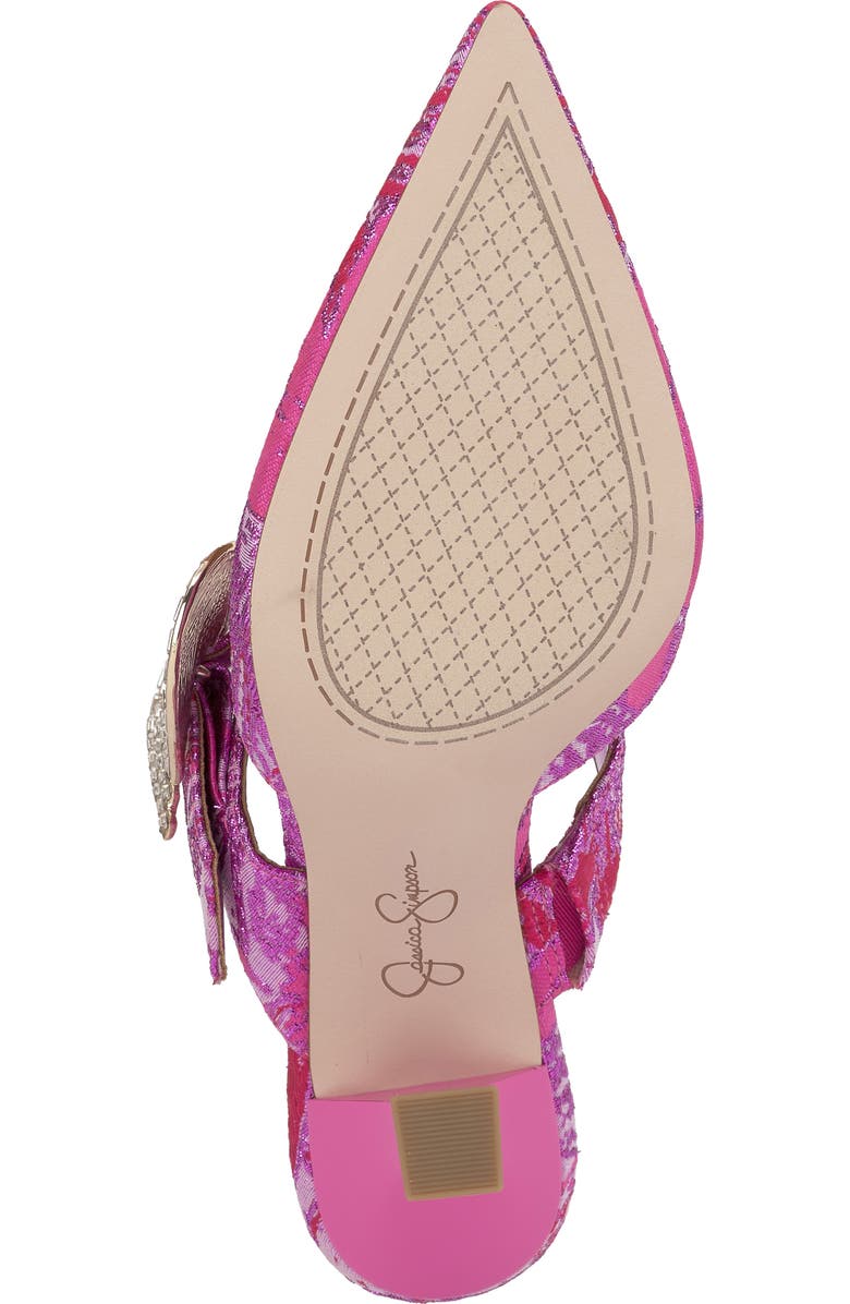 Jessica Simpson Favica Embellished Satin Slide Mule, Alternate, color, Pink/ Red Combo