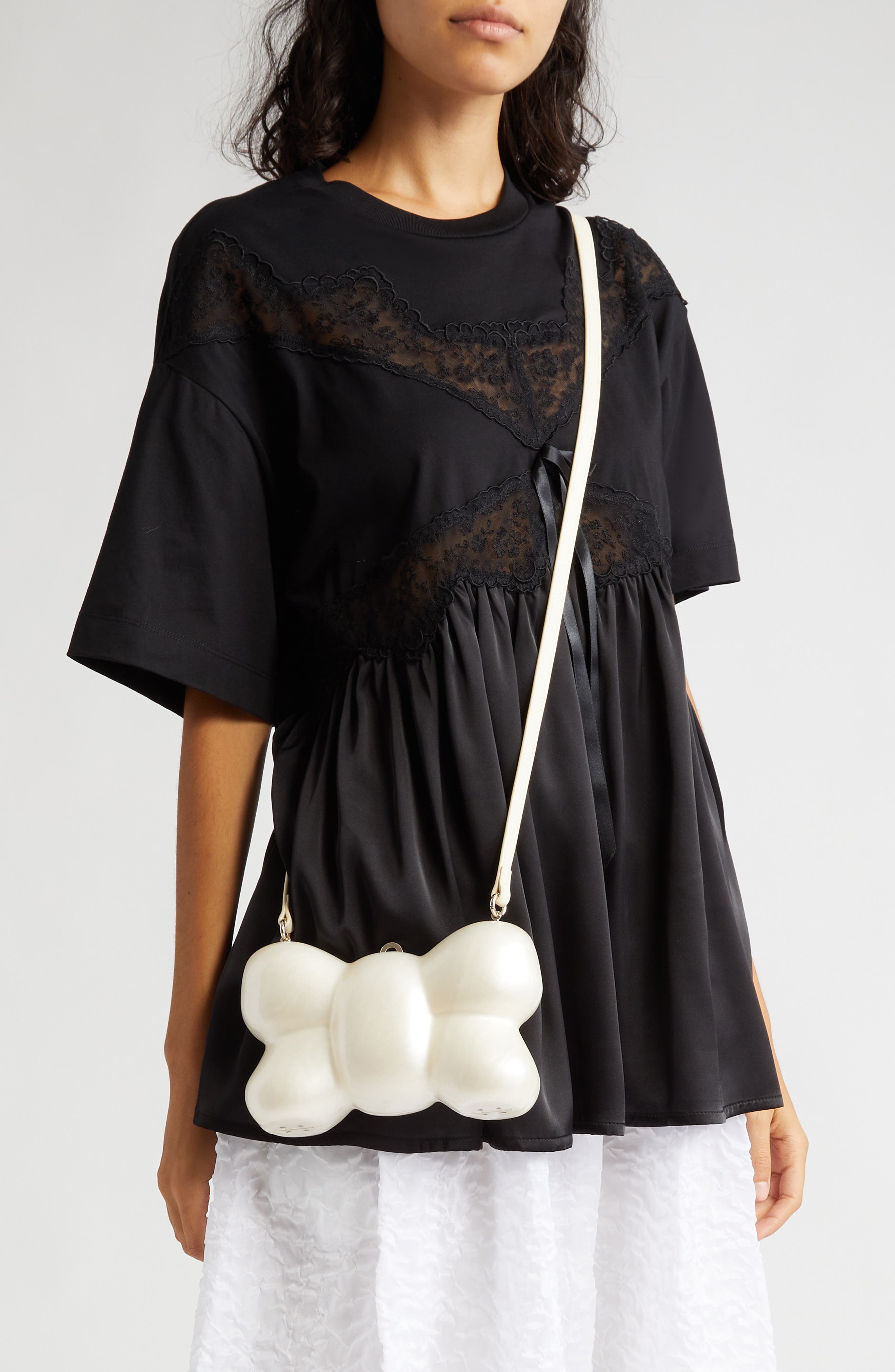 Simone Rocha Bow Acrylic Clutch, Alternate, color, 