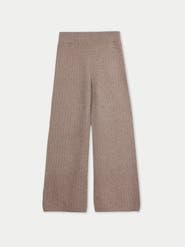 Gobi Cashmere Wide-Leg Ajour Knit Cashmere Pants