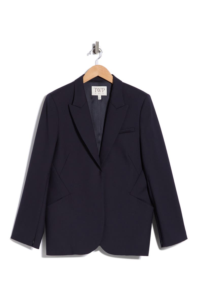 Perfect Peak Lapel Wool Blend Blazer, Alternate, color, MIDNIGHT