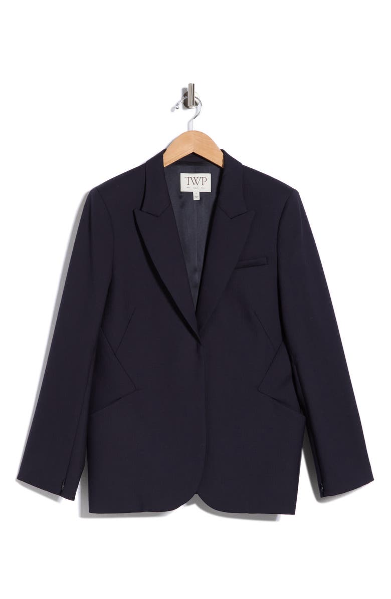 TWP Perfect Peak Lapel Wool Blend Blazer, Main, color, Midnight