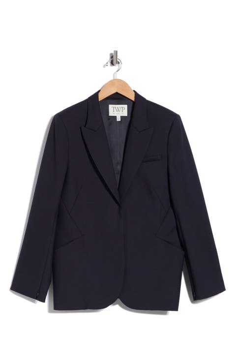 Perfect Peak Lapel Wool Blend Blazer