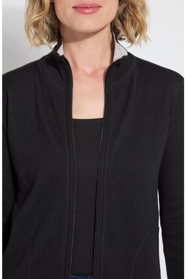 Reversible Zip Up Cardigan, Alternate, color, BLACK/ PEARL GREY MELANGE