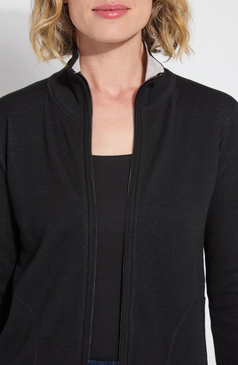 Lysse Reversible Zip Cardigan, Alternate, color, Black